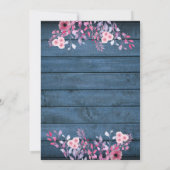 Blaue Rustikale Wildblumen Einladung (Rückseite)