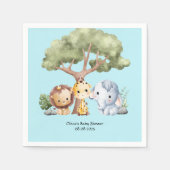 Blaue Safari-Baby-Party  Serviette (Vorderseite)