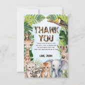 Blaue Safaritiere, Wild 1. Geburtstag Dankeskarte (Vorderseite)