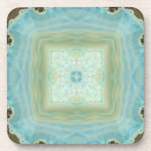 Blaue Sahneachat Geode Edelstein-Kristall-Muster Getränkeuntersetzer