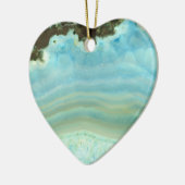 Blaue Sahneachat Geode Edelstein-Kristall-Muster Keramik Ornament (Links)