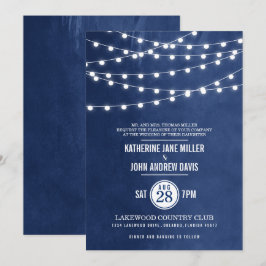 Blaue Saitenlichter zum Hochzeitsempfang Einladung