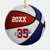 Blaue Sake-Basketball Keramik Ornament (Vorne)