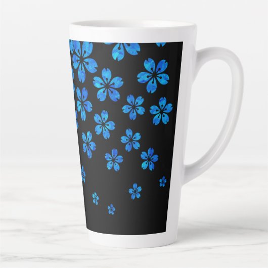 Blaue Sakura Latte Tasse (Rechts)