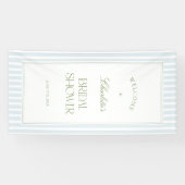Blaue & Salbei gestreifte Hochzeitsdusche-Willkomm Banner (Horizontal)