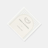 Blaue & Salbei gestreifte Monogramm-Hochzeit Serviette (Ecke)