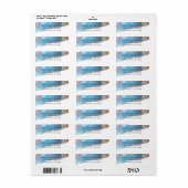 Blaue & Sand Abstrakte Strand Wasserfarbe (Vorne)