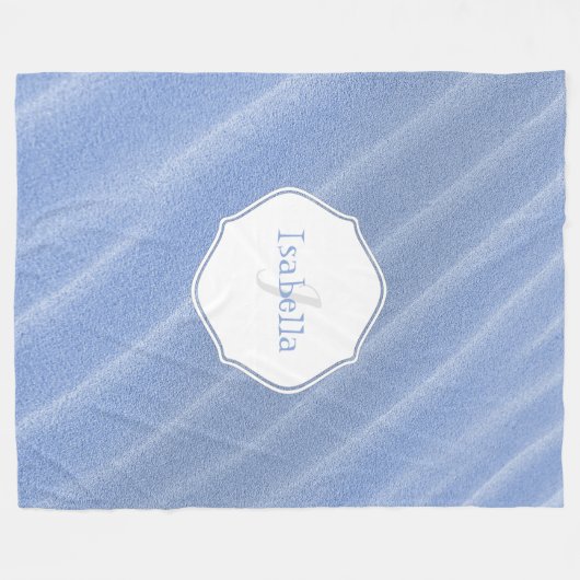 Blaue Sand Ripples Personalisiert Fleece Blanket (Vorderseite (Horizontal))