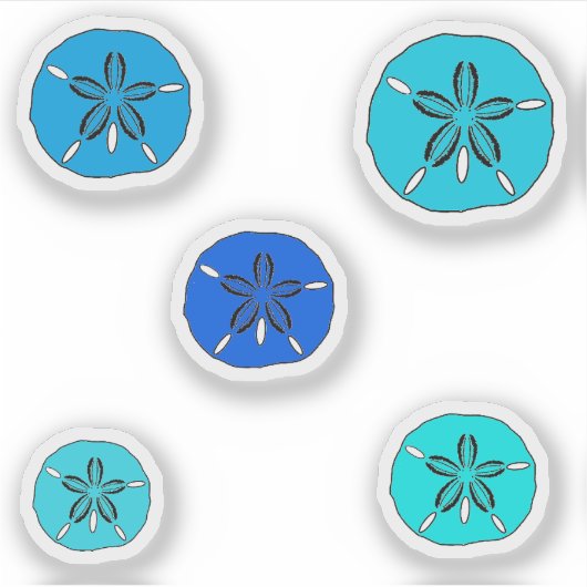Blaue SandDollar Aufkleber (Vorderseite)