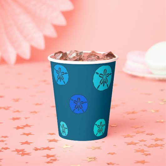 Blaue SandDollar Pappbecher (Insitu)