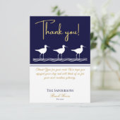 Blaue Sandpiper aus Strandhaus Dankeskarte (Stehend Vorderseite)