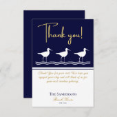 Blaue Sandpiper aus Strandhaus Dankeskarte (Vorne/Hinten)