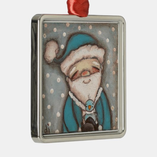 Blaue Sankt - Verzierung Silbernes Ornament (Rechts)