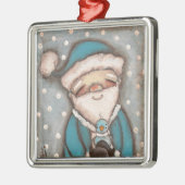 Blaue Sankt - Verzierung Silbernes Ornament (Links)