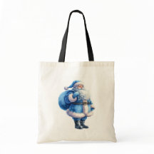 Blaue Santa-Claus-Illustration Aquarell