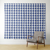 Blaue Saphir-Cushion-Schliff-Muster Wandteppich (Beispiel (Horizontal))