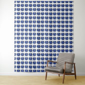 Blaue Saphir-Cushion-Schliff-Muster Wandteppich (Beispiel)