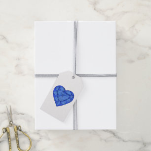 Blaue Saphirschmuckherz-Aquarell-Kunstumbauten Geschenkanhänger
