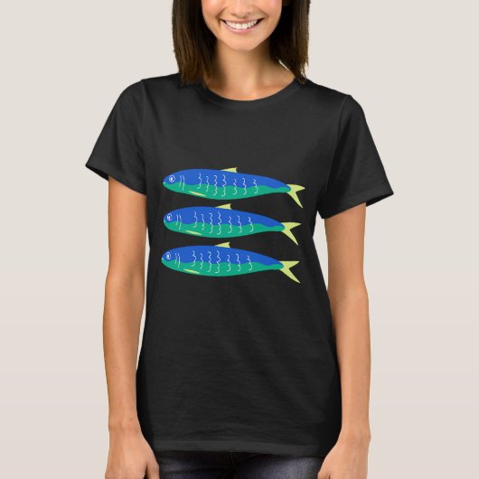 Blaue Sardinen T-Shirt (Vorderseite)