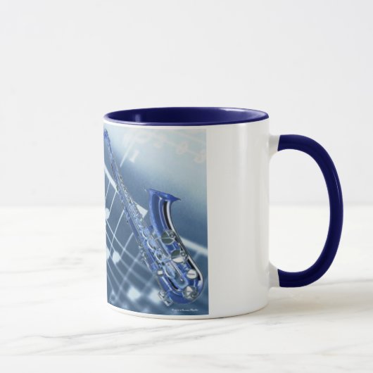 Blaue Saxophone-Tasse Tasse (Rechts)