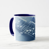 Blaue Saxophone-Tasse Tasse (Vorderseite Links)