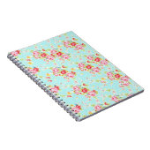 Blaue schäbige Rosen-Blumen der Vintagen Notizblock (Rechte Seite)