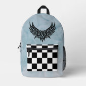 Blaue Schach-Liebe Bedruckter Rucksack (Vorderseite)