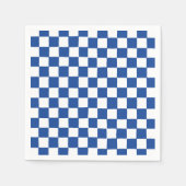 Blaue Schachbrett-Hochzeitsdusche Serviette (Vorderseite)