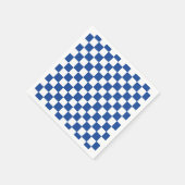 Blaue Schachbrett-Hochzeitsdusche Serviette (Ecke)