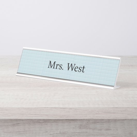 Blaue Schachbretter Namensplatte Schreibtischnamensplakette (Vorderseite )