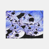 Blaue Schädel-Fleece-Decke Fleecedecke (Vorderseite (Horizontal))