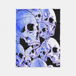 Blaue Schädel-Fleece-Decke Fleecedecke