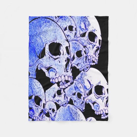 Blaue Schädel-Fleece-Decke Fleecedecke (Vorderseite)