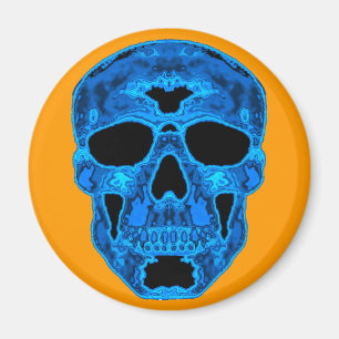 Blaue Schädel-Horror-Maske Magnet