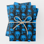 Blaue Schädel und Sonnenblumen, Design 6 Geschenkpapier Set (Beispiel)