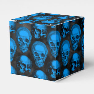 Blaue Schädel und Sonnenblumen, Design 6 Geschenkschachtel