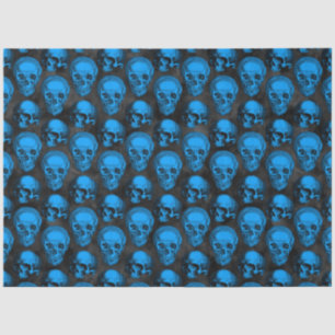Blaue Schädel und Sonnenblumen, Design 6 Seidenpapier