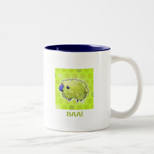 Blaue Schafe 2-Ton Tasse (rechter Griff) (Rechts)