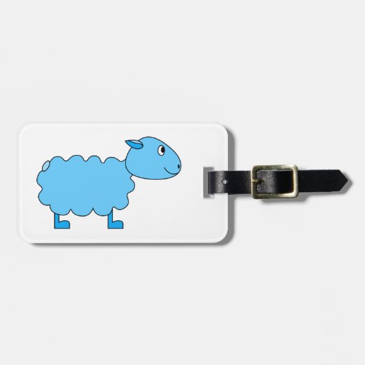 Blaue Schafe Gepäckanhänger (Vorderseite horizontal)
