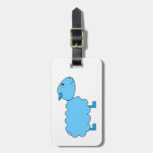 Blaue Schafe Gepäckanhänger (Vorderseite vertikal)