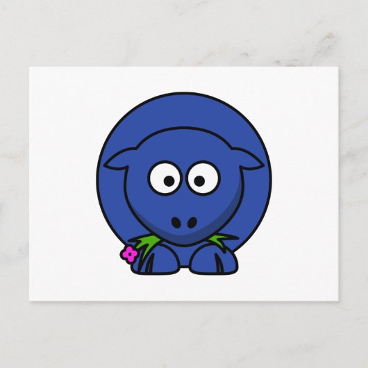 Blaue Schafe Postkarte (Vorderseite)