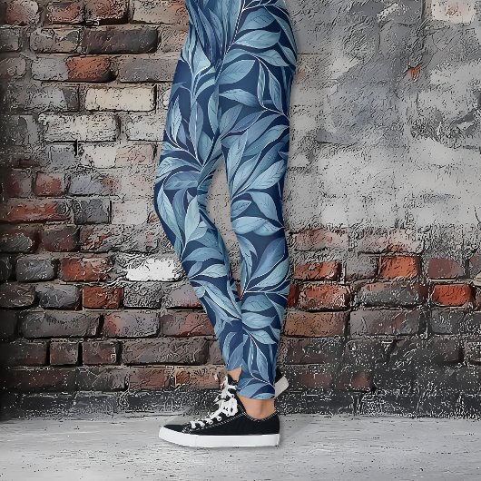 Blaue Schalen Leggings