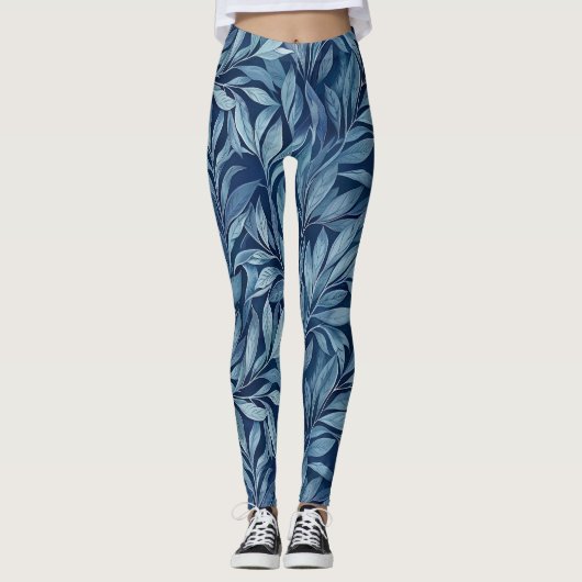 Blaue Schalen Leggings (Vorderseite)