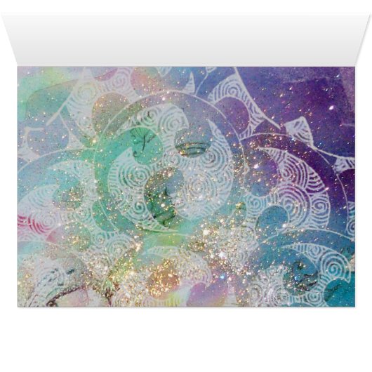 BLAUE SCHALTFLÄCHE IN AQUAMARINEN GRÜNEN GOLD-GLIT (Innenansicht Horizontal (Unten))