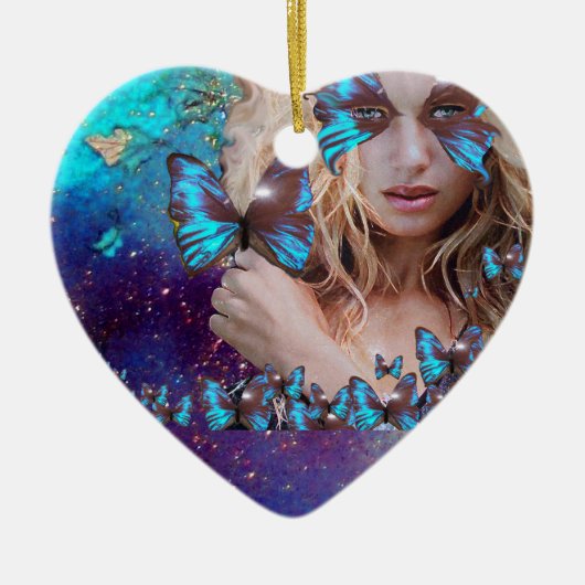 BLAUE SCHALTFLEUNDLICHKEIT IN AQUAMARINEN GRÜNEN G KERAMIK ORNAMENT (Vorne)