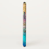 BLAUE SCHALTFLEUNDLICHKEIT MIT GRÜNEM GOLD-GLITZER Case-Mate iPhone HÜLLE (Hinten/Rechts)