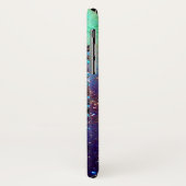 BLAUE SCHALTFLEUNDLICHKEIT MIT GRÜNEM GOLD-GLITZER Case-Mate iPhone HÜLLE (Hinten/Links)