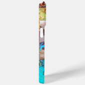 BLAUE SCHALTFLEUNDLICHKEIT MIT GRÜNEN GOLD-GLITZER Case-Mate iPhone HÜLLE (Rückseite / Rechts)