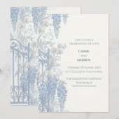 Blaue Schamrosetten-Schleifen-Tauben-Hochzeitseinl Einladung (Vorne/Hinten)