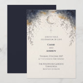 Blaue Schamrosetten-Schleifen-Tauben-Hochzeitseinl Einladung (Vorne/Hinten)